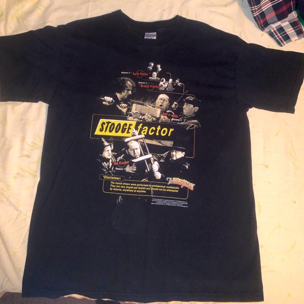 Vintage Three Stooges 2005 Stooge Factor T-Shirt Mens Large Y2k Fear Parody